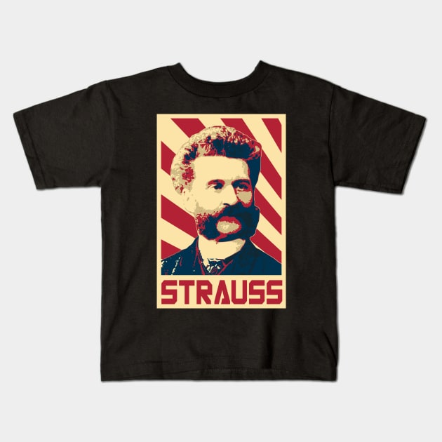 Johann Strauss II Retro Propaganda Kids T-Shirt by Nerd_art